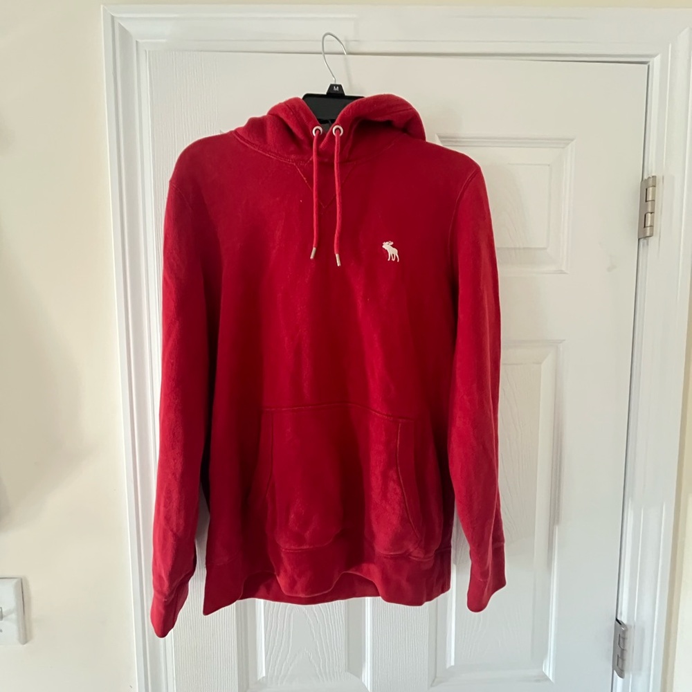 Abercrombie and Fitch Sherpa Lined Hoodie Red Mens Small